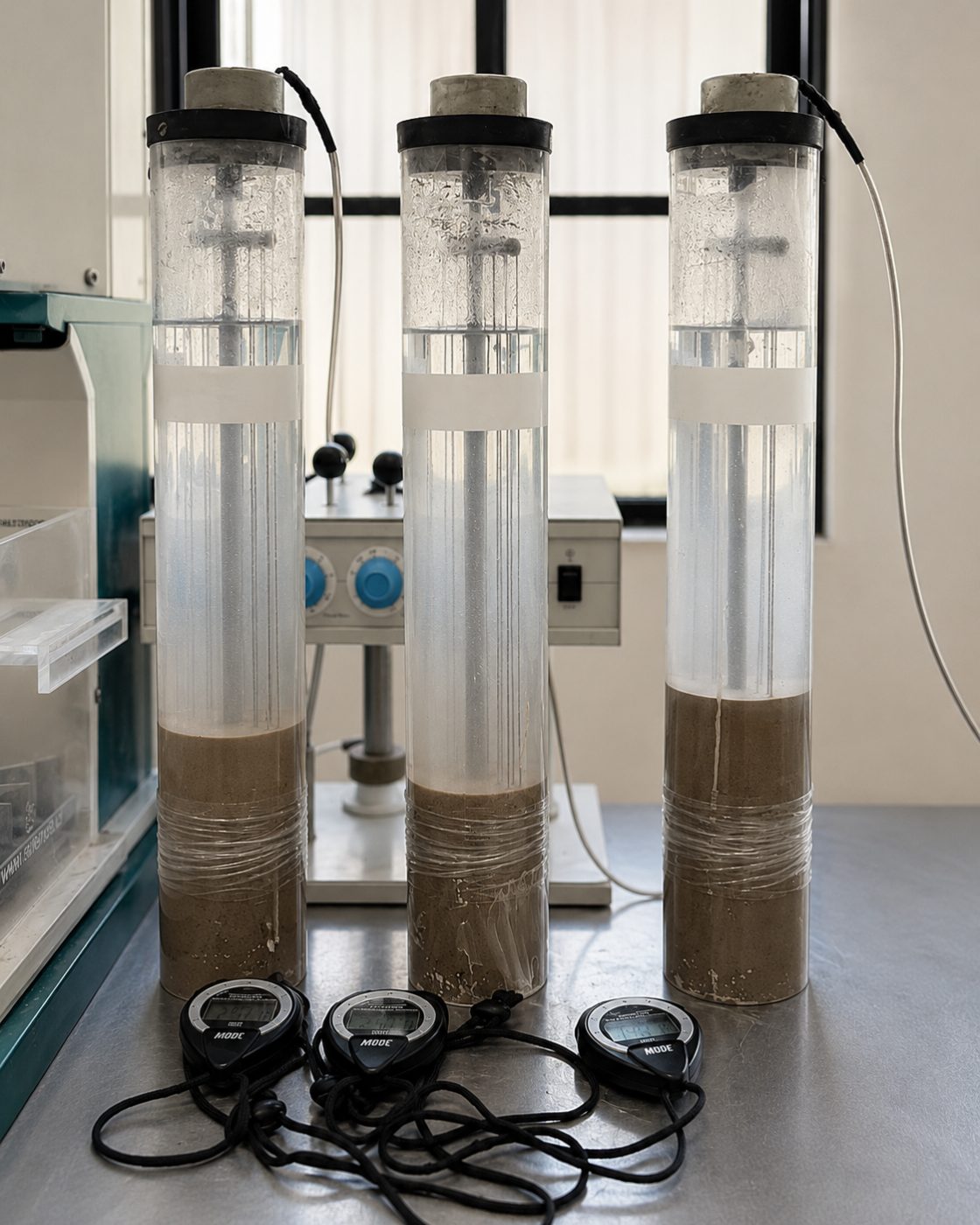 Pruebas de sedimentación con cronómetros
